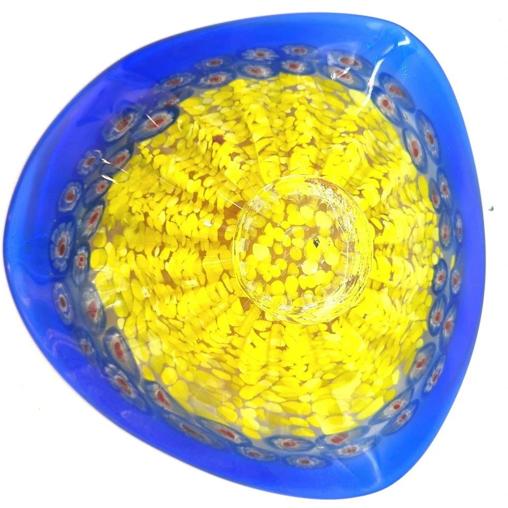Murano Style Art Glass Footed Bowl 12
